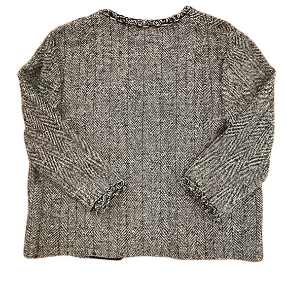 70’s Butte Knit | Cozy Warm 100% Wool Collarless Blazer Jacket - Size M/L - Picture 2 of 4